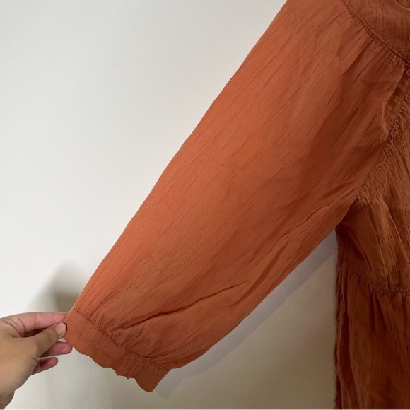 Free People Sea To Shore Blouse Noble Adobe Terracotta Size Small - Picture 9 of 9